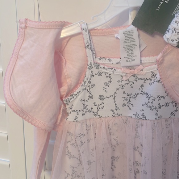 LAURA ASHLEY BABY PINK 3 piece ONSIE DRESS NEW - Picture 5 of 9